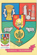 W8026-TELEORMAN COUNTY COAT OF ARMS, MAXIMUM CARD, 1979, ROMANIA - Otros & Sin Clasificación