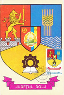 W8034- DOLJ COUNTY COAT OF ARMS, MAXIMUM CARD, 1978, ROMANIA - Otros & Sin Clasificación