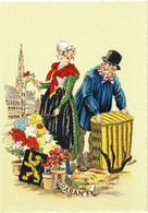 E. NAUDY - Illustration BRABANT (Belgique) - Couple En Costume Local, Blason - Ed. Barré & Dayez - TBE - R/V - Naudy