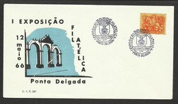 Portugal Cachet Commémoratif  Expo Philatelique Ponta Delgada Açores 1966 Event Postmark Philatelic Expo Azores - Postal Logo & Postmarks