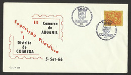 Portugal Cachet Commémoratif  Expo Philatelique Arganil Coimbra 1966 Event Postmark Philatelic Expo - Flammes & Oblitérations