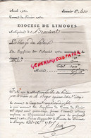 87-LIMOGES- RARE LETTRE PARCHEMIN IMPOSITION 1780 DIOCESE A ARCHIPRETRE BENEVENT ABBAYE-  M. BERGER REGISSEUR CREUSE - Documenti Storici