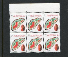 AUSTRALIA - 1973  7c  AGATE  BLOCK OF 6  MINT NH - Mint Stamps