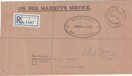 Bechuanaland Protectorate Official Cover - 1963 - Queen Elizabeth II On Her Majesty's Service Ministry Of Agriculture - 1885-1964 Protectorat Du Bechuanaland