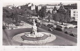 POSTCARD PORTUGAL - LISBOA - MONUMENTO AOS MORTOS DA 1ª GUERRA MUNDIAL  - OLD BUS - OLD CARS - Lisboa