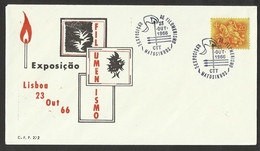 Portugal Cachet Commémoratif  Expo Boîtes Allumettes 1966 Matosinhos Event Pmk Matches Matchbook Expo - Flammes & Oblitérations