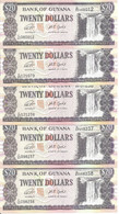 GUYANE 20 DOLLARS ND2018 UNC P 30 F ( 5 Billets ) - Guyana