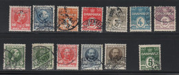 DANMARK, Danemark, 13 Timbres Différents Oblitérés, - Verzamelingen