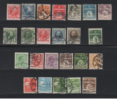 DANMARK, Danemark, 24 Timbres Différents Oblitérés, - Verzamelingen