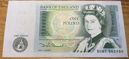 Bank Of England £1 Note (BU67 Series, DHF Somerset) - Excellent Condition - 1 Pound