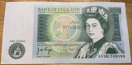 Bank Of England £1 Note (A59N Series, JB Page) - Excellent Condition - 1 Pound
