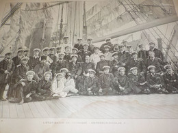 GRAVURE L ETAT MAJOR DU CUIRASSE EMPEREUR NICILAS 1893 - Barche