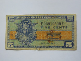 5 Five Cents Série 521 Miltary Payment Certificate 1954-1958 *** EN ACHAT IMMEDIAT *** - 1954-1958 - Serie 521