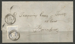 SPAIN. 1870. ENTIRE. REUS / TARRAGONA POSTMARK. ADDRESSED TO BARCELONA. - Lettres & Documents