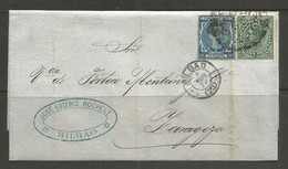 SPAIN. 1877. FOLDED ENVELOPE. BILBAO TO ZARAGOZA. JOSE EUSEBIO ROCHELT. - Covers & Documents