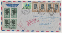 CONGO BELGE ,BELGISCH CONGO  ,LULUABURG TO LUCERNE (SUISSE) COVER - Storia Postale