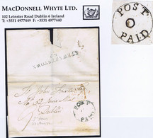 Ireland Tyrone 1832 Cover To Dublin Paid "9" With Distinctive POST/O/PAID Of Stewartstown, Matching STEWARTSTOWN/82 Mile - Prefilatelia