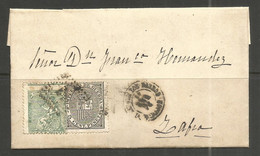 SPAIN. FOLDED ENVELOPE. 5c + 10c WITH PERF SHIFT. - Brieven En Documenten