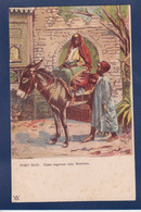 CPA Egypte Port Saïd Illustrateur Ane Donkey Non Circulé - Andere & Zonder Classificatie