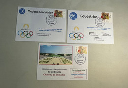 (3 N 37A) Paris 2024 Olympic Games - Olympic Venues & Sport - Versaille = Equestrian + Modern Pentathlon (3 Covers) - Sommer 2024: Paris