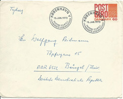 DANEMARK LETTRE 60c DE COPENHAGUE POUR BÜRGEL( ALLEMAGNE ) DE 1970 LETTRE COVER - Storia Postale