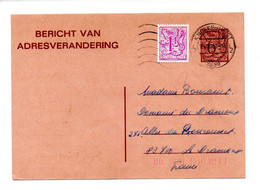 Belgique: Carte Postale, Bericht Van Adresverandering, Entier Postal De 6 F + Timbre 1 F, 1981 (23-76) - Aviso Cambio De Direccion