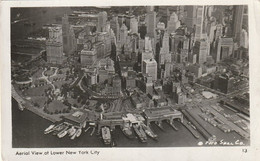 Aerial View Of Lower New York City  Real Photo Post Card - Panoramic Views