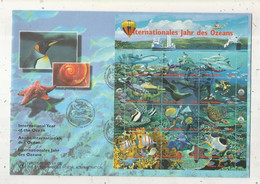 FDC, Premier Jour, ONU, Année Internationale De L'OCEAN , 260 X 180 Mm, Wien, 1998,  Frais Fr 2.00 E - ONU