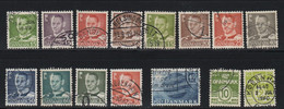 DANMARK, Danemark, 15 Timbres Différents Oblitérés, - Verzamelingen