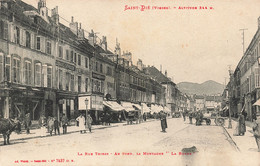 CPA - France - Saint-Dié - La Rue Thiers - Au Fond, La Montagne " La Burre " - Welck - Oblitéré Gare De Saint-dié 1911 - Saint Die