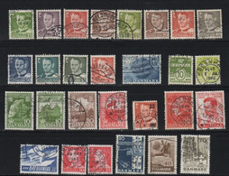 DANMARK, Danemark, 28 Timbres Différents Oblitérés, - Sammlungen