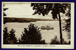 Ref 1587 - Early Postcard - Steamer On Lake Rosseau - Muskoka Lakes Canada - Muskoka