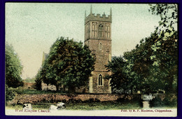 Ref 1588 - 1904 PC - West Kington Church Wiltshire - Acton-Turville Village Postmark Gloustershire - Altri & Non Classificati