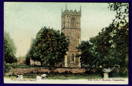 Ref 1588 - 1904 PC - West Kington Church Wiltshire - Acton-Turville Village Postmark Gloustershire - Autres & Non Classés