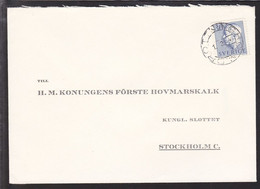 1960. Royal. H.M. KONUNGENS FÖRSTE HOVMARSKALK, KUNGL. SLOTTET, STOICKHOLM C. DROTNINGHOLM 1.9. 60. - JF109904 - Lettres & Documents