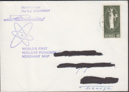 1964. __N.S. SAVANNAH SEP 3 1964 WORLDS FIRST NUCLEAR LINER ATOMS FOR PEACE. __ 40 ÖRE UPPSAL... (Michel 517) - JF310032 - Covers & Documents