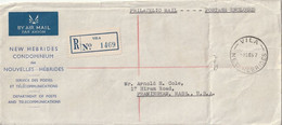 New Hebrides 1957 Registered Cover Mailed - Cartas & Documentos