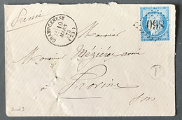 France N°60A Sur Enveloppe, TAD Champcenest (73) 10.3.1873 + GC 860 + Cachet E - (N300) - 1849-1876: Période Classique