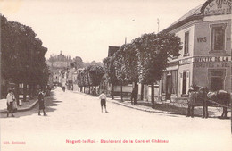 CPA FRANCE - 28 - NOGENT LE ROI - Boulevard De La Gare Et Château - Edit Morisseau - Buvette - Nogent Le Roi