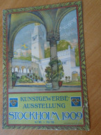 ZA406.27   Advertising Brochure  Kunstgewerbe Ausstellung Stockholm 1909  Timetable Ferry  Deutschland Sweden - Monde