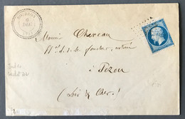 France N°14 Sur Lettre (LSC), TAD Perlé Bourron (73) 6.12.1859 + PC 492 - (N313) - 1849-1876: Période Classique