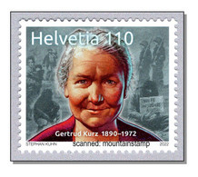 Switzerland 2022 (3/2022) Gertrud Kurz - World War II - Persönlichkeiten - Personalities - Personnalités - MNH ** - Nuevos