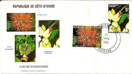 28 --- COTE D'IVOIRE Abidjan 1er Jour FDC Fleurs - Côte-d'Ivoire