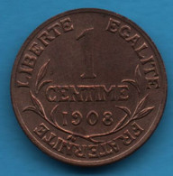 FRANCE 1 CENTIME 1908 KM# 840 DUPUIS - 1 Centime