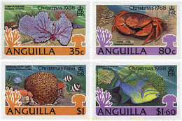 47160 MNH ANGUILLA 1988 FAUNA MARINA - Anguilla (1968-...)