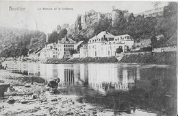 Delcampe - AA+ ......BOUILLON ..-- SEMOIS . CHATEAU . LAVANDIERES . 1907 Vers BXL ( Mme R. PEDE?? ) . Vverso . - Bouillon