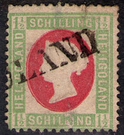 L1 HELGOLAND Auf 1 1/2 Shilling Hellgrün/karmin - Helgoland Nr. 10 - 2. Wahl - Helgoland