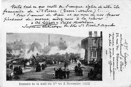 SAINT PIERRE ET MIQUELON INCENDIE DE L'EGLISE DANS LA NUIT DU 1ER AU 2 NOVEMBRE 1902 ANIMEE CARTE PRECURSEUR - Saint-Pierre-et-Miquelon