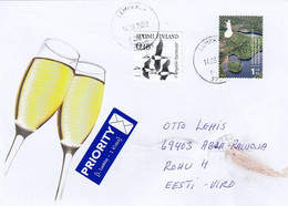 GOOD FINLAND Postal Cover To ESTONIA 2022 - Good Stamped: Birds ; Landscape - Briefe U. Dokumente