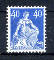 1916-22 SVIZZERA N.164 * Helvetia Seduta, 40c. Oltremare - Ungebraucht